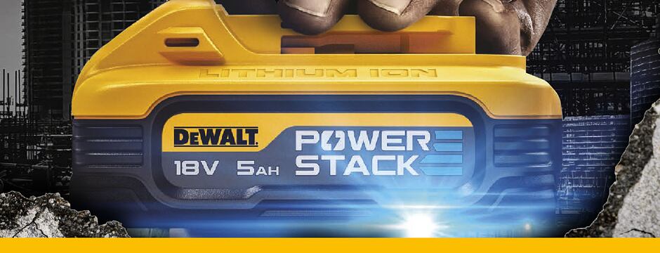 Kup produkt DEWALT s bateriemi PowerStack 5 Ah a dostaneš baterii PowerStack DCBP518 ZDARMA.