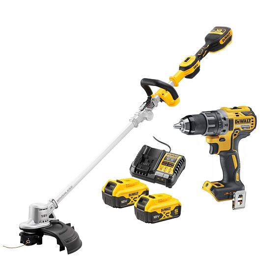 DeWalt DCMST561DCD aku set DCMST561 + DCD791, 18V/2*5Ah, aku strunová sekačka + aku vrtačka