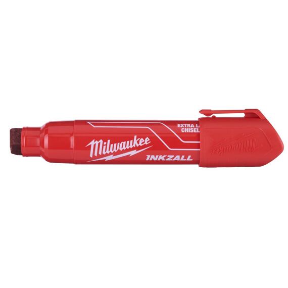 MILWAUKEE 4932471560 značkovač INKZALL "XL" červený, rychleschnoucí, beton+dřevo+kov+plast