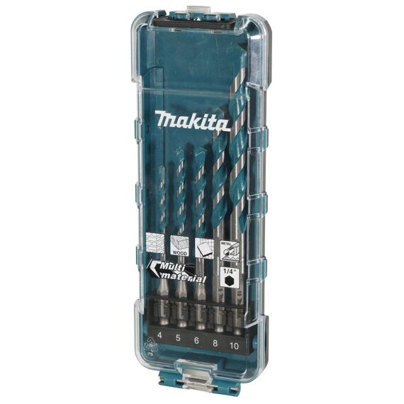 MAKITA E-16732 sada vrtáků TCT MULTIMATERIAL, 4-10mm, 5-dílná, 6-ti hranná stopka 1/4"