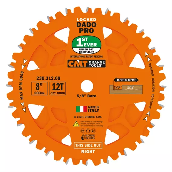 CMT sada drážkovacích kotoučů DADO PRO-D203x6,2-20 d15,87 Z12 HW