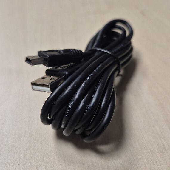 USB kabel miniUSB A-B propojovací, 0,5m, černý