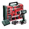 METABO SB 18 L set aku příklepová vrtačka 18V/2*2Ah, 50Nm, 450-1800 ot./min.,  mobilní dílna 78ks