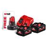 MILWAUKEE M18 HNRG-802 KIT, aku set 2*18V/8Ah M18HB 8.0 + 1*12V/4Ah M12 B4, nabíječka M12-18 FC